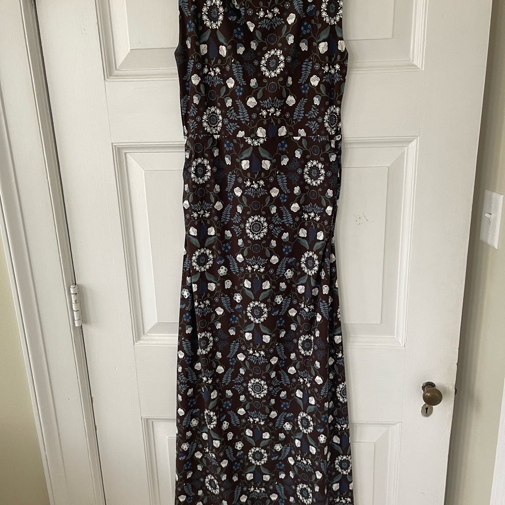 Hill House Brown and White Floral Maxi Dress